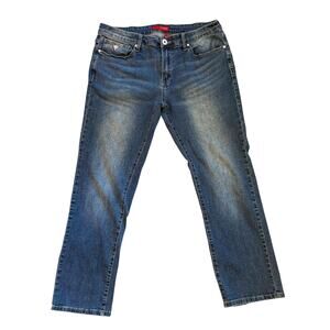 Guess Jeans Mens Size 36x30 Blue Lincoln Slim Straight Distressed Stretch Casual